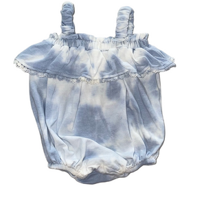 ⭐Jessica Simpson Baby Girls Blue & White Tie-Dye Summer Romper 0-3M⭐